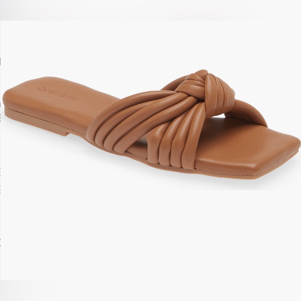 Open Edit Lilah Knot Slide Sandal - Tan 9